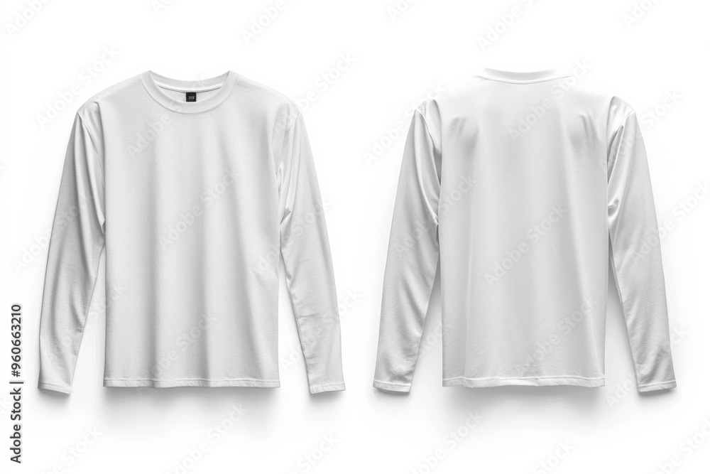 White Long Sleeve Tshirt Mockup Isolated created with Generative AI