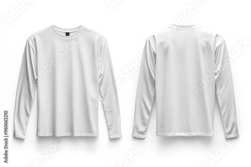 White Long Sleeve Tshirt Mockup Isolated created with Generative AI photo