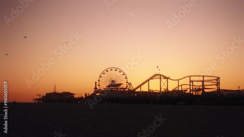 Wallpaper Mural Sunset view of Santa Monica Pier in Los Angeles, California, United States of America Torontodigital.ca