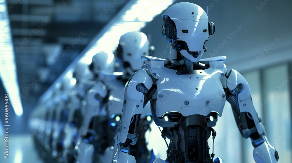 Fototapeta premium Robotic Workforce: A Glimpse into the Future of Automation