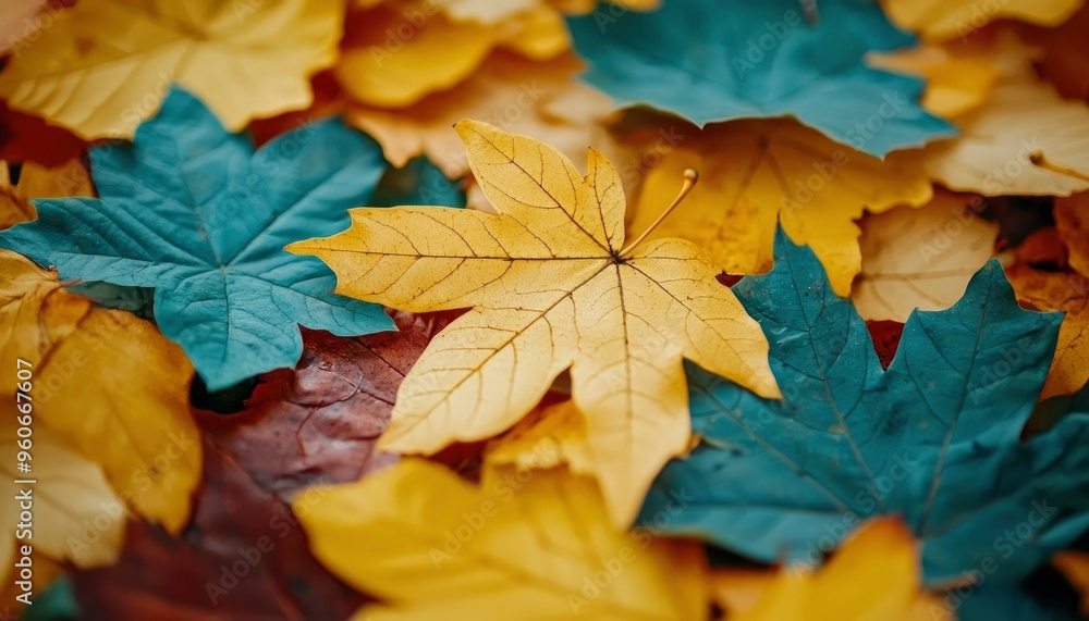 A Close-Up View of Colorful Autumn Leaves A Close-Up View of Colorful Autumn Leaves