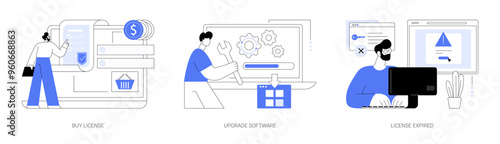 Software license isolated cartoon vector illustrations se