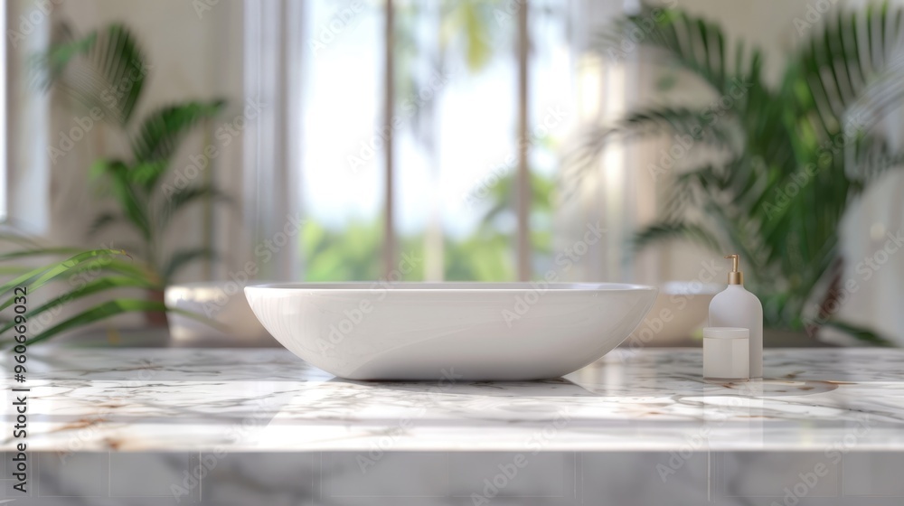 Blurred bathroom background and Marble counter table top for product display mockup. Blurred bathroom background and Marble counter table top for product display mockup.