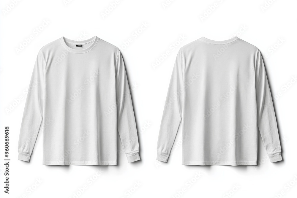 White Long Sleeve Tshirt Mockup Isolated created with Generative AI White Long Sleeve Tshirt Mockup Isolated created with Generative AI
