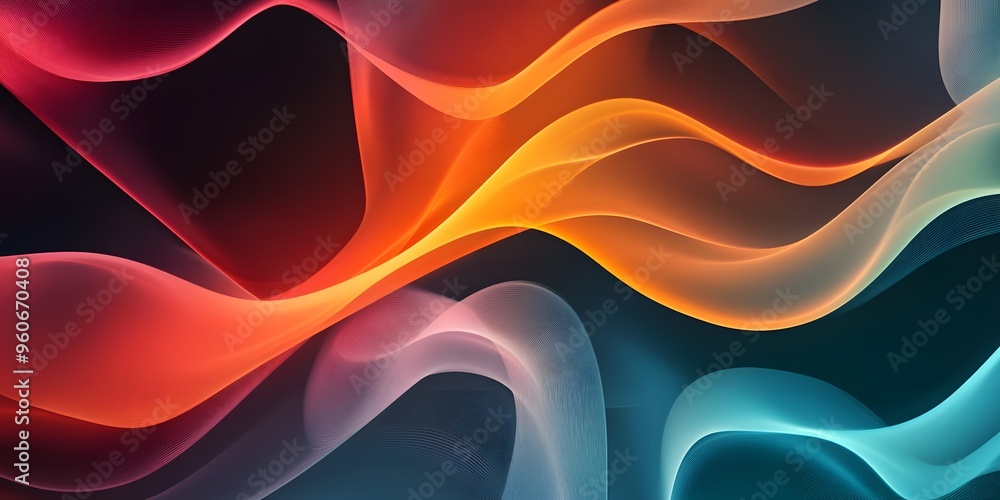 Obraz premium Abstract orange, pink and blue smock wavy background