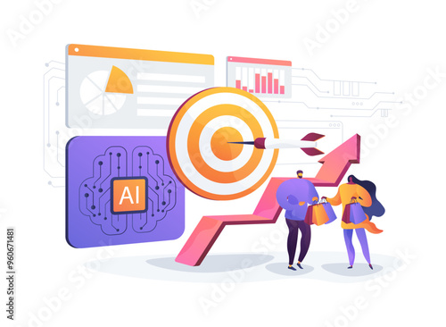 Sales Trend Forecasting with AI abstract concept vector illustration.