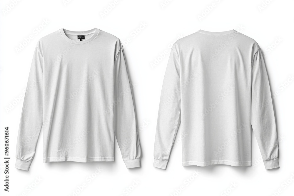 White Long Sleeve Tshirt Mockup Isolated created with Generative AI White Long Sleeve Tshirt Mockup Isolated created with Generative AI