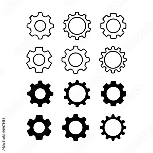 set of gear wheels illustration