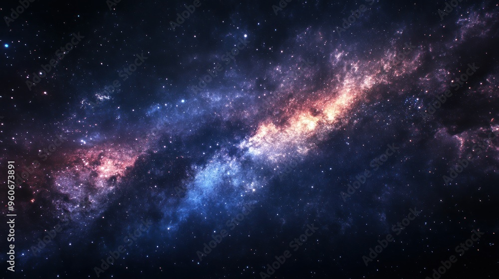 Fototapeta premium Cosmic Nebula with Stars and Galactic Dust