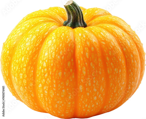Bright orange pumpkin on transparent background