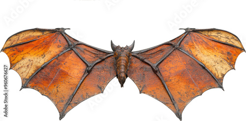 Close-up of a Bat with Outstretched Wings