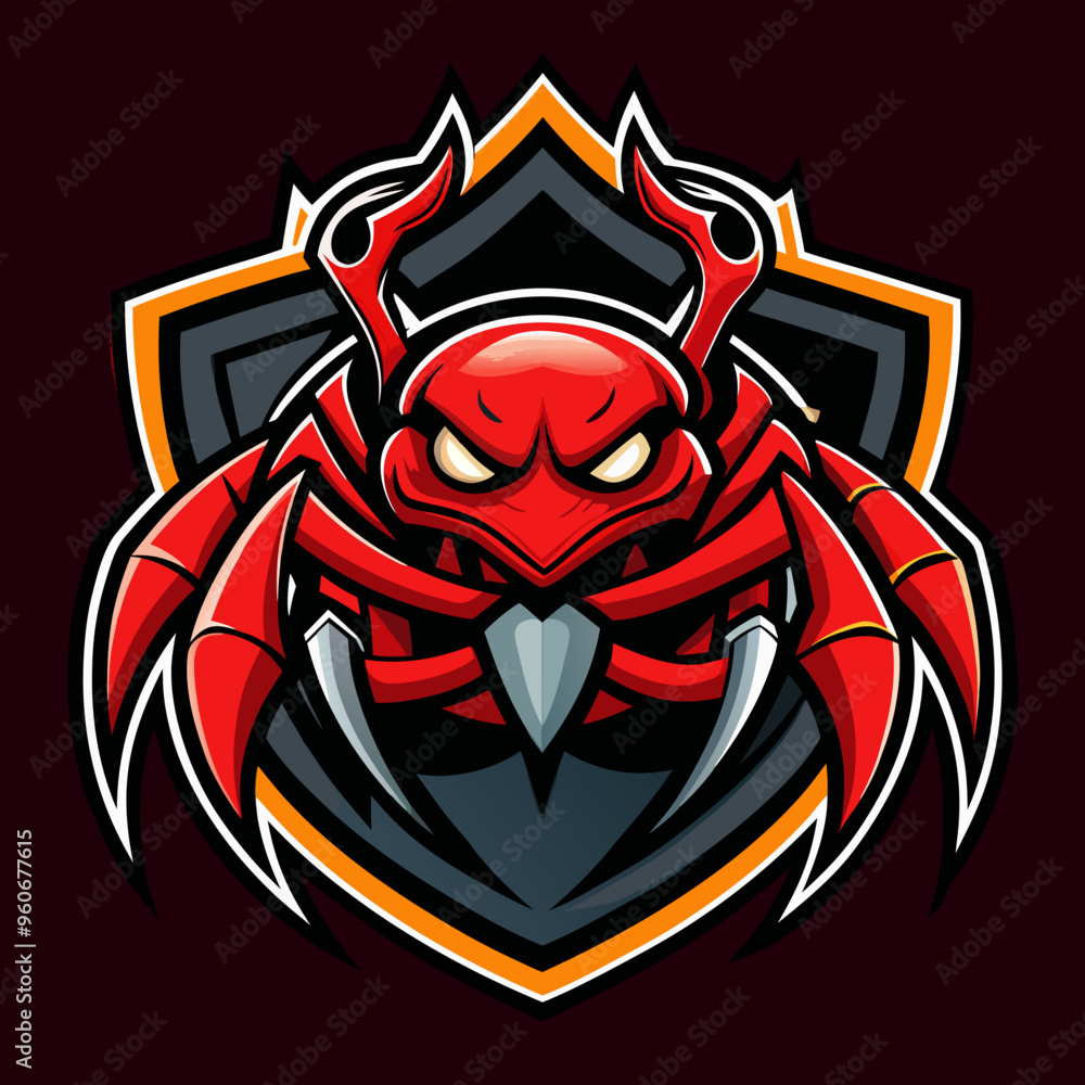 Crab mascot for sports and esports vector logo Crab mascot for sports and esports vector logo