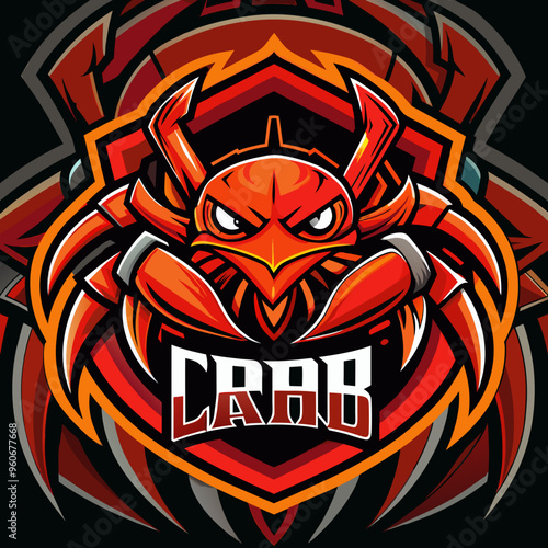 Crab mascot for sports and esports vector logo