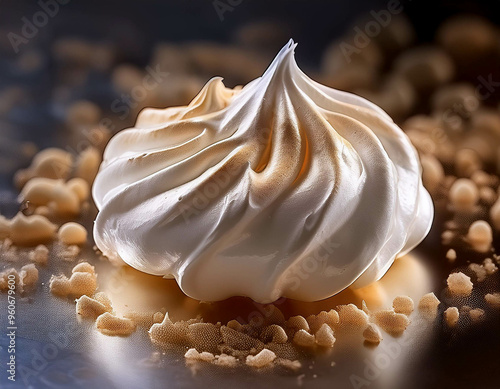 The bubbly, airy texture of a meringue just out of the oven, with a crisp outer shell.