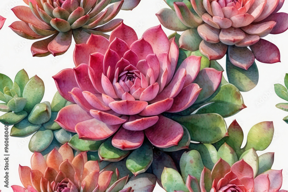 Picture with a bouquet of succulents with pink and green leaves. Bright illustration of cute cacti on a white background. Picture with a bouquet of succulents with pink and green leaves. Bright illustration of cute cacti on a white background.