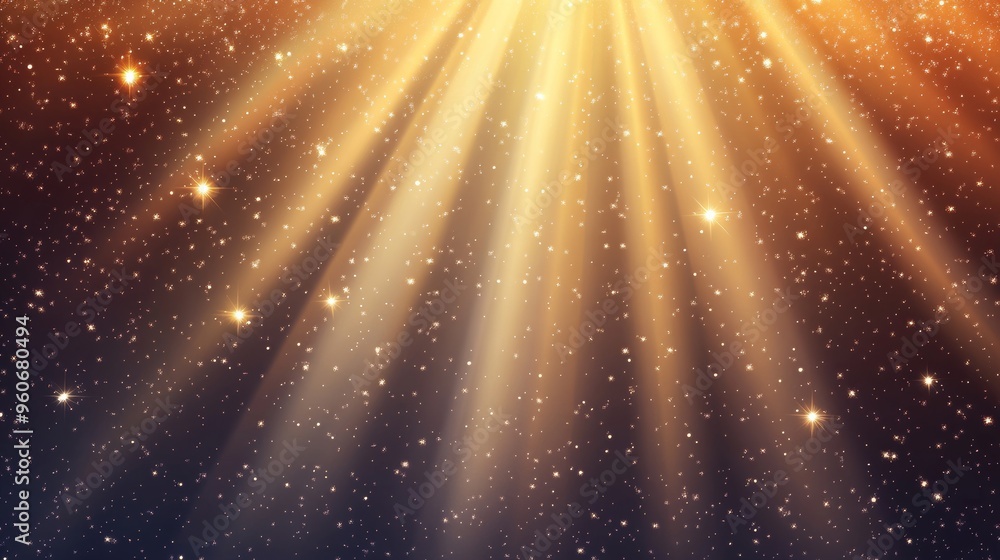 An explosion of sunrays on a yellow sky with clouds. Summer sunshine bursting into an explosion on a yellow sky. An explosion of sunrays on a yellow sky with clouds. Summer sunshine bursting into an explosion on a yellow sky.