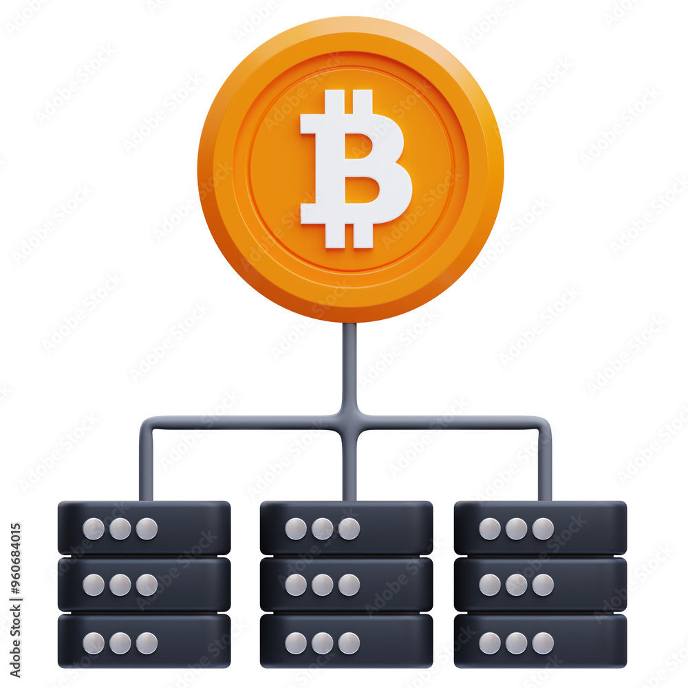 PNG 3D Bitcoin Blockchain Icon Isolated on a White Background PNG 3D Bitcoin Blockchain Icon Isolated on a White Background