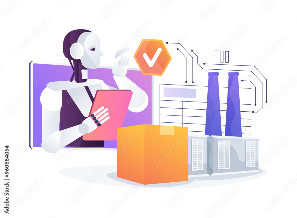 AI-Streamlined Compliance abstract concept vector illustration. AI-Streamlined Compliance abstract concept vector illustration.