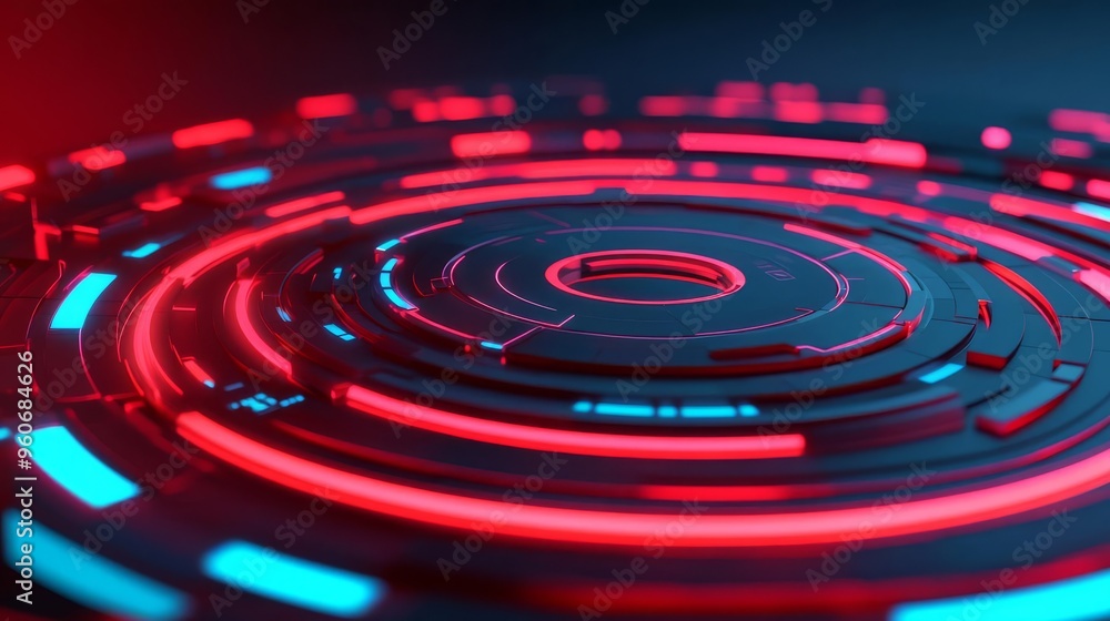 Fototapeta premium Corporate branding, digital marketing strategy, futuristic environment, 3D illustration
