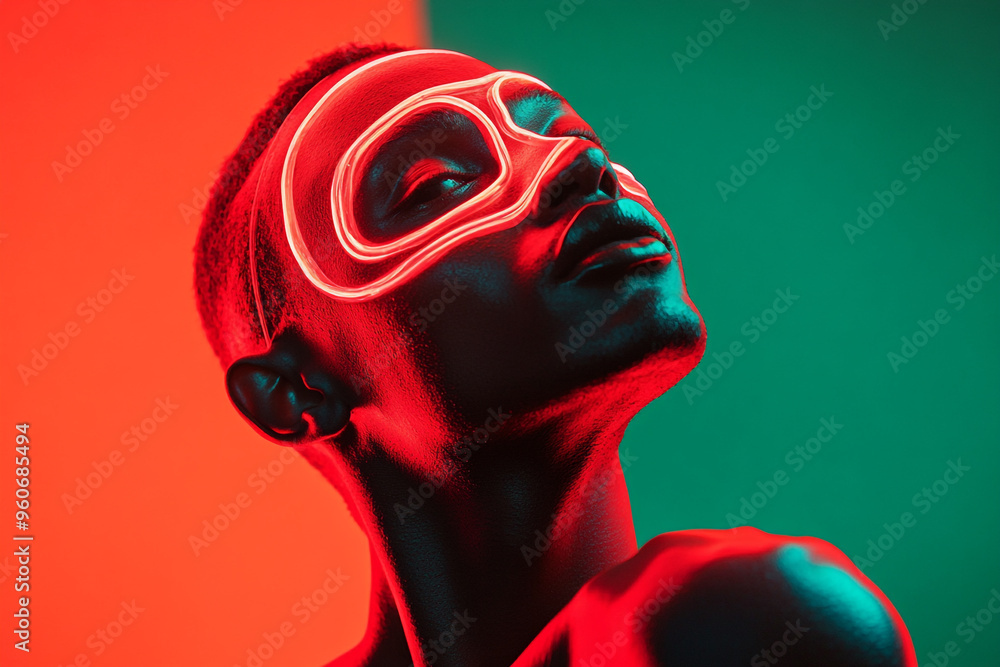 portrait of a person with a mask portrait of a person with a mask