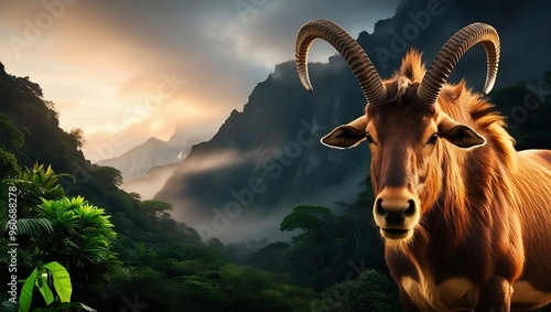 goat in the mountains