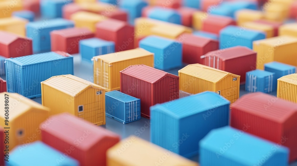 Fototapeta premium Supply chain management, interconnected logistics hubs, 3D illustration