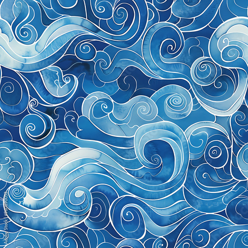 seamless pattern with waves