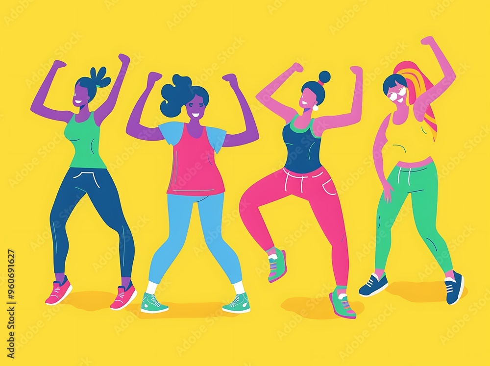 Group Fitness: People in a group class like Pilates or Zumba, showing teamwork and motivation Group Fitness: People in a group class like Pilates or Zumba, showing teamwork and motivation