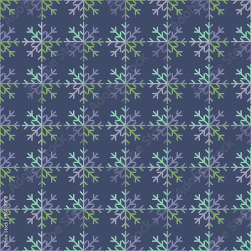 Beautiful Christmas seamless vector snowflake texture on purple background. A classical seasonal pattern for wrapping paper, greeting cards, invitations, gift boxes and web background.