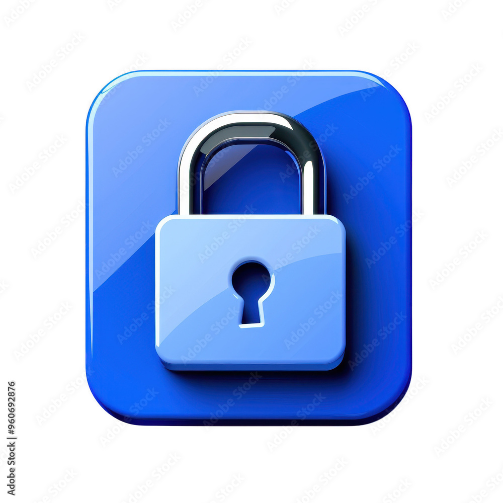 A modern blue padlock icon symbolizing security and protection in digital or physical contexts, ideal for technology themes. A modern blue padlock icon symbolizing security and protection in digital or physical contexts, ideal for technology themes.