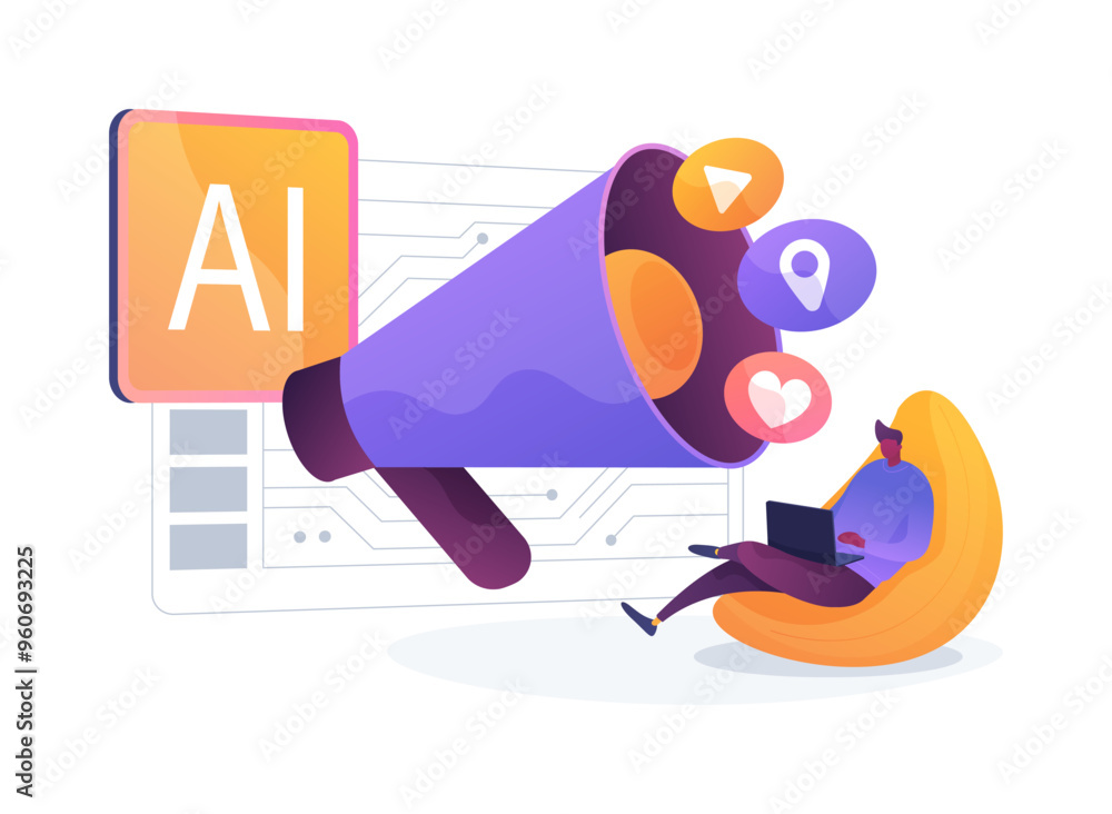AI-Enhanced Marketing Campaigns abstract concept vector illustration. AI-Enhanced Marketing Campaigns abstract concept vector illustration.