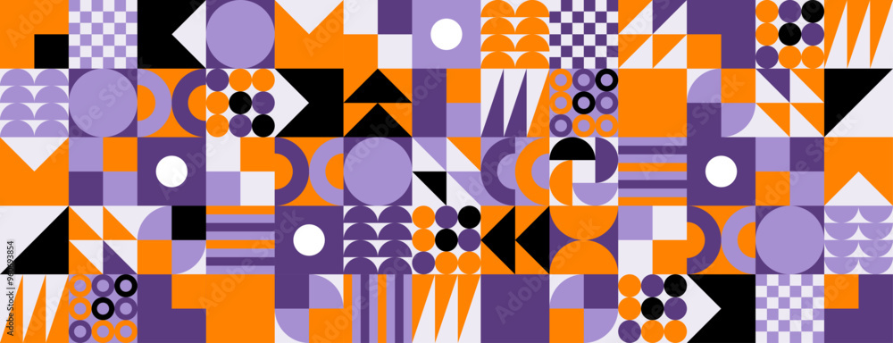 Fondo geométrico abstracto colorido y patrón. Diseño de concepto colorido moderno. Formas y elementos modulares, ilustración vectorial Fondo geométrico abstracto colorido y patrón. Diseño de concepto colorido moderno. Formas y elementos modulares, ilustración vectorial