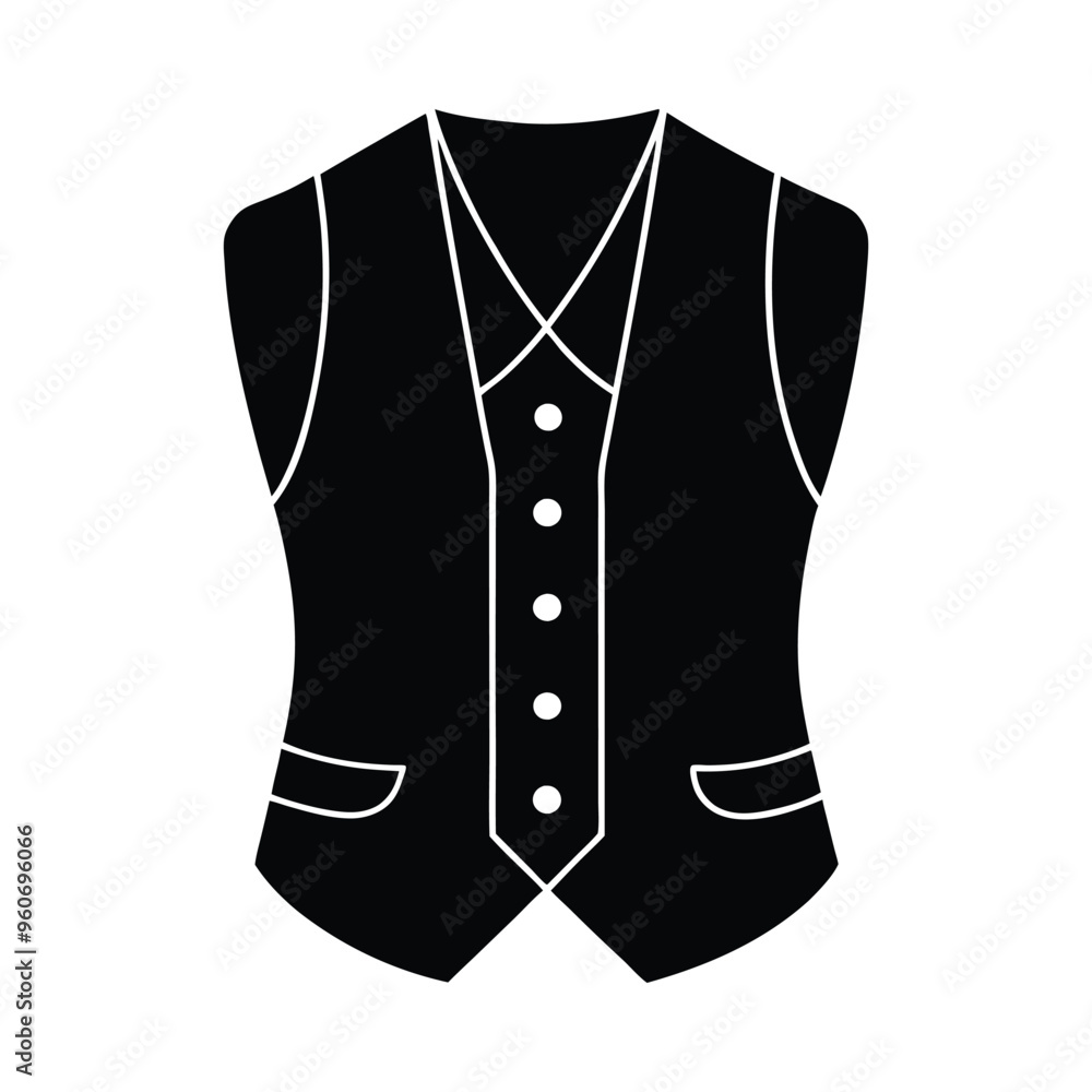 Vest Suit Jacket Silhouette vector illustration style design Vest Suit Jacket Silhouette vector illustration style design