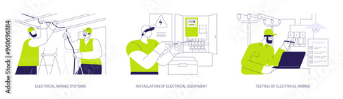 Engineering infrastructure abstract concept vector illustrations.
