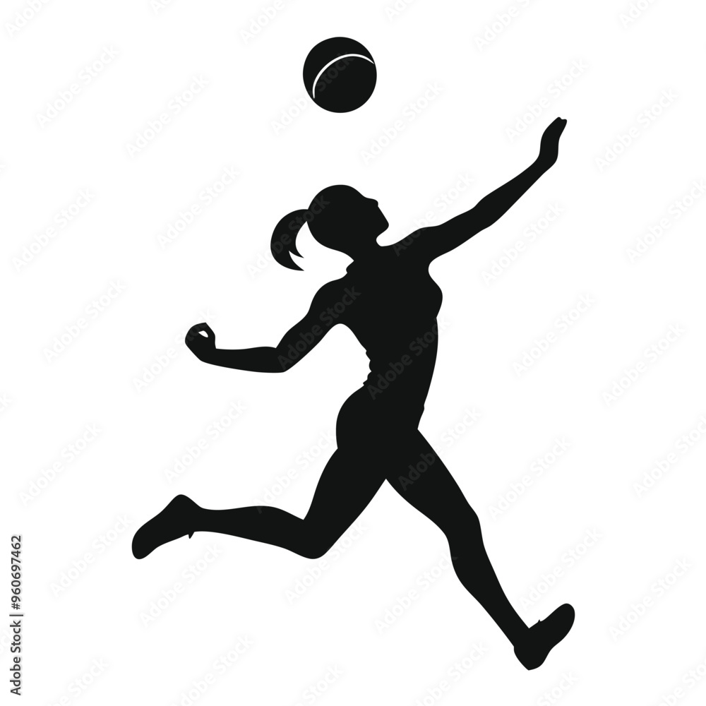 a Female beach volleyball player vector illustration silhouette, isolated white background a Female beach volleyball player vector illustration silhouette, isolated white background