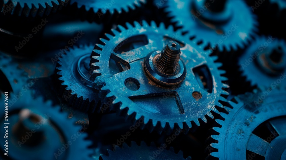 abstract blue background with gears abstract blue background with gears