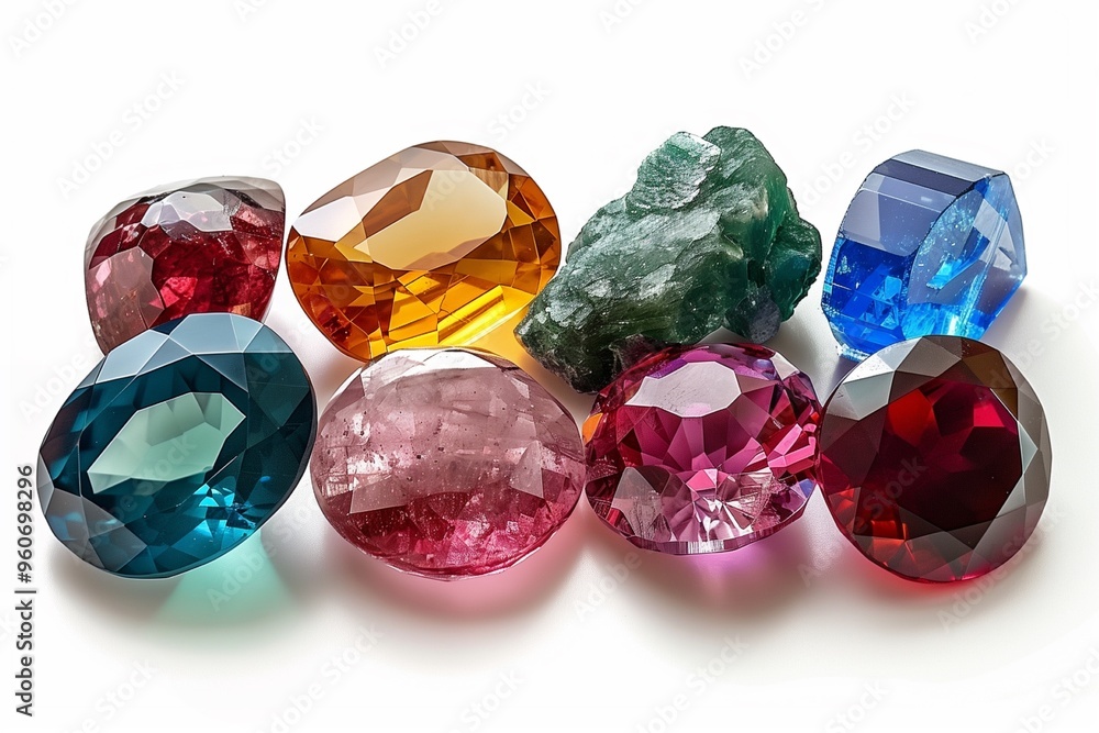 Fototapeta premium Set of natural colored gemstones