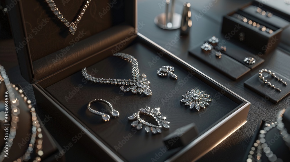 mockup template of a luxury jewelry package, showcasing an elegant and realistic presentation with high-detail textures and finishes. mockup template of a luxury jewelry package, showcasing an elegant and realistic presentation with high-detail textures and finishes.