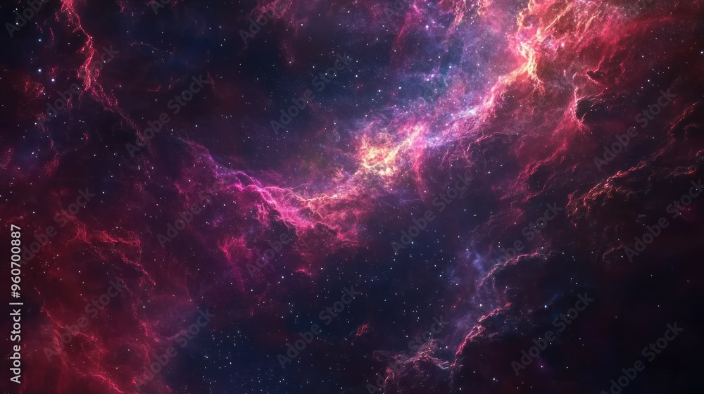 Cosmic Nebula with Starry Swirls and Glowing Dust Cosmic Nebula with Starry Swirls and Glowing Dust