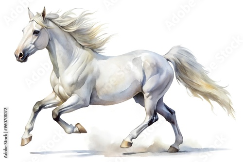 run horse pencil hand drawn isolated white background