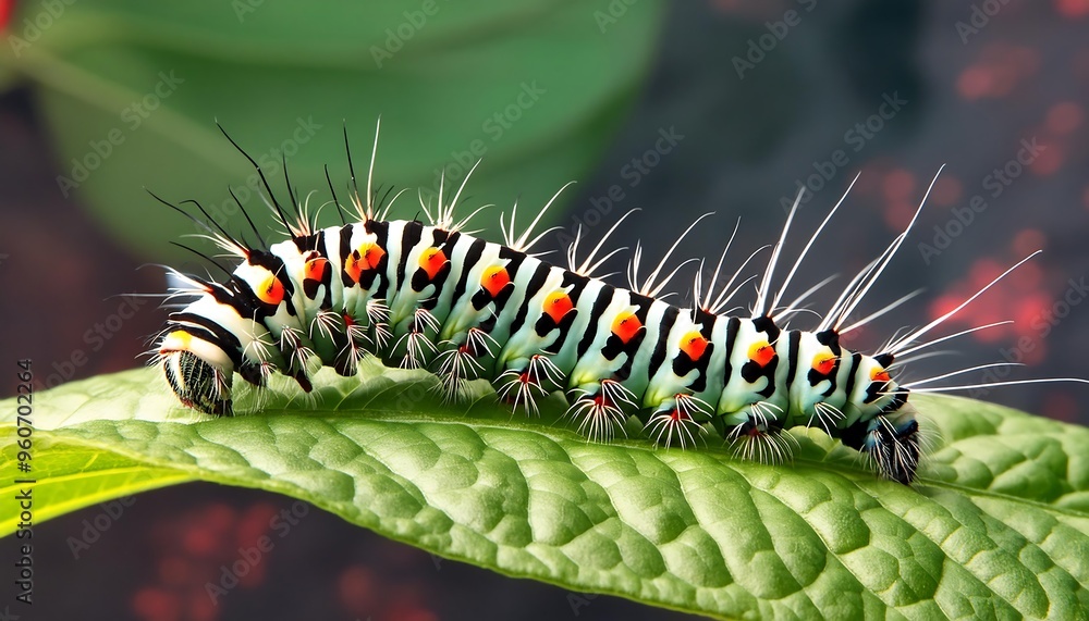 Close-up of a caterpillar on a leaf Close-up of a caterpillar on a leaf