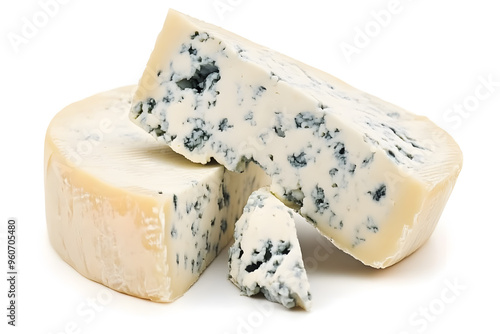 Blue cheese dor blue or roquefort isolated on white background