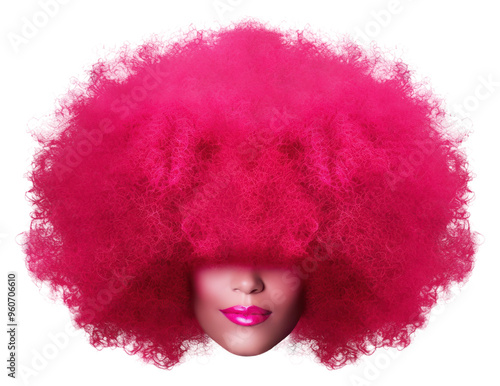 Plakat PNG Afro wig afro white background.