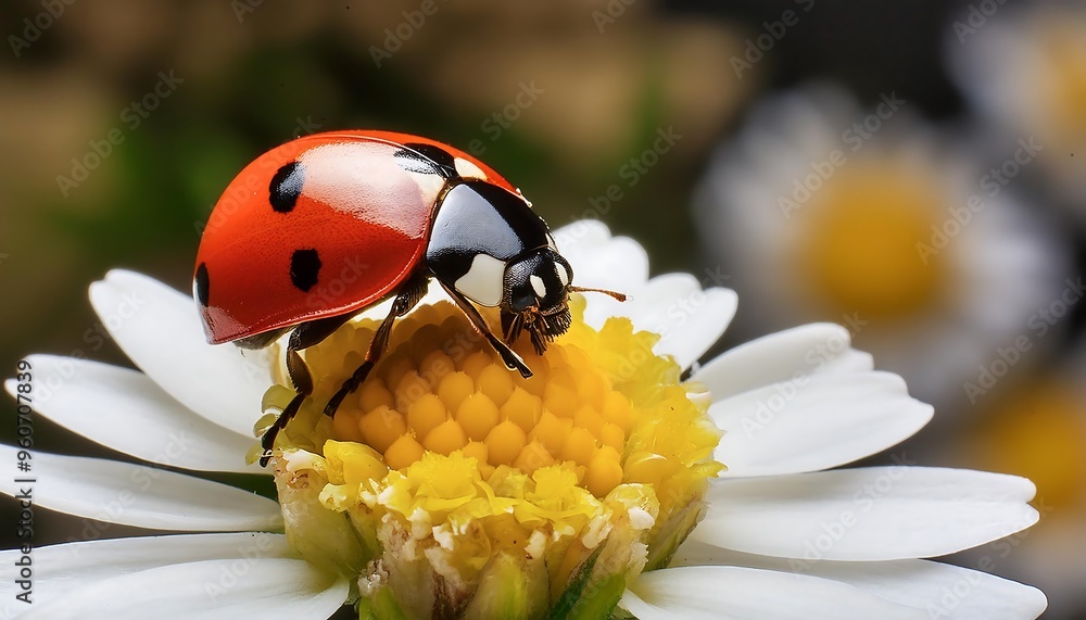 Close-up of a ladybug on a flower Close-up of a ladybug on a flower