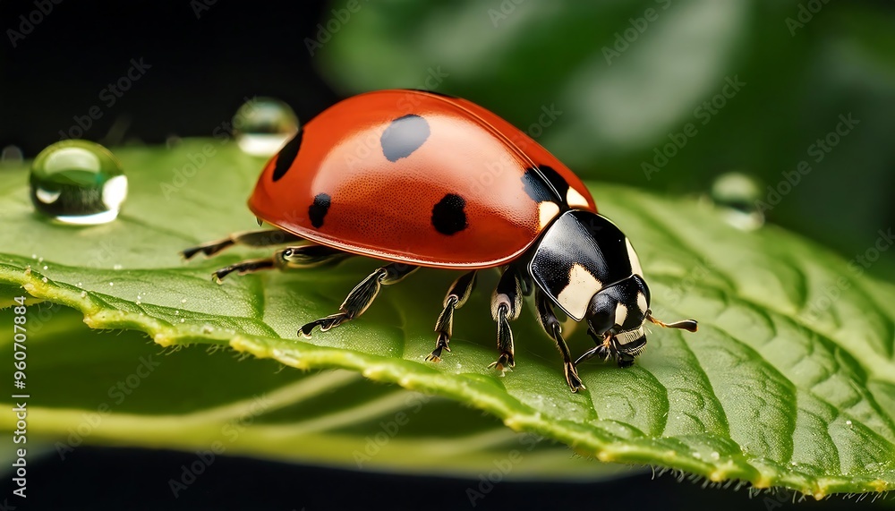 Close-up of a ladybug on a leaf Close-up of a ladybug on a leaf