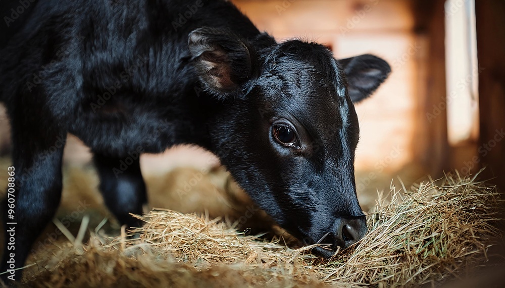 Close-up of a young white calf standing against a softly blurred backdrop, symbolizing livestock farming for dairy and meat production. Close-up of a young white calf standing against a softly blurred backdrop, symbolizing livestock farming for dairy and meat production.