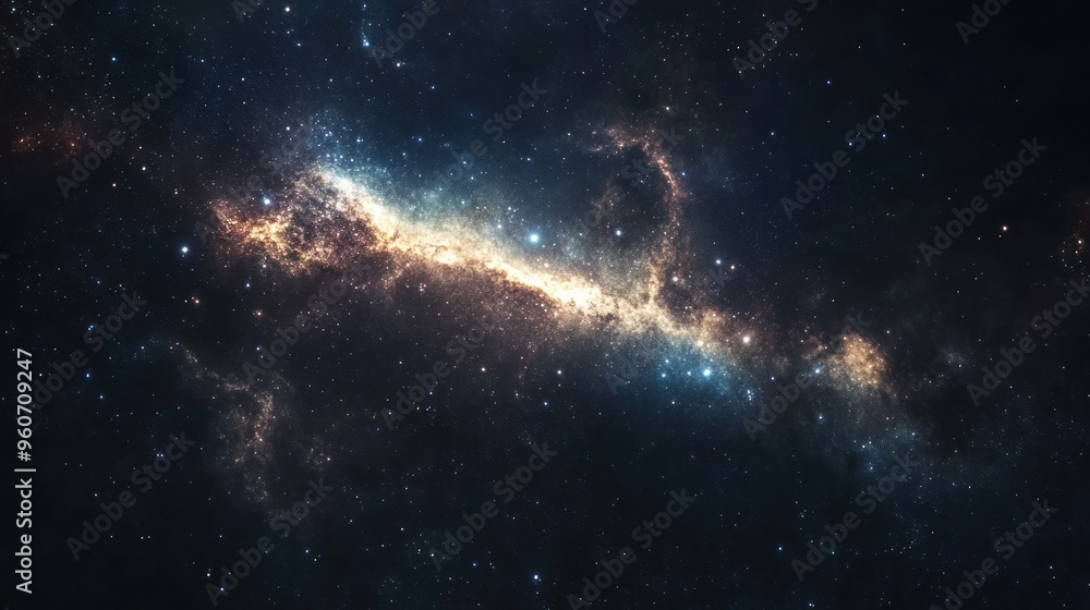 Cosmic Nebula with Scattered Stars in Deep Space Cosmic Nebula with Scattered Stars in Deep Space
