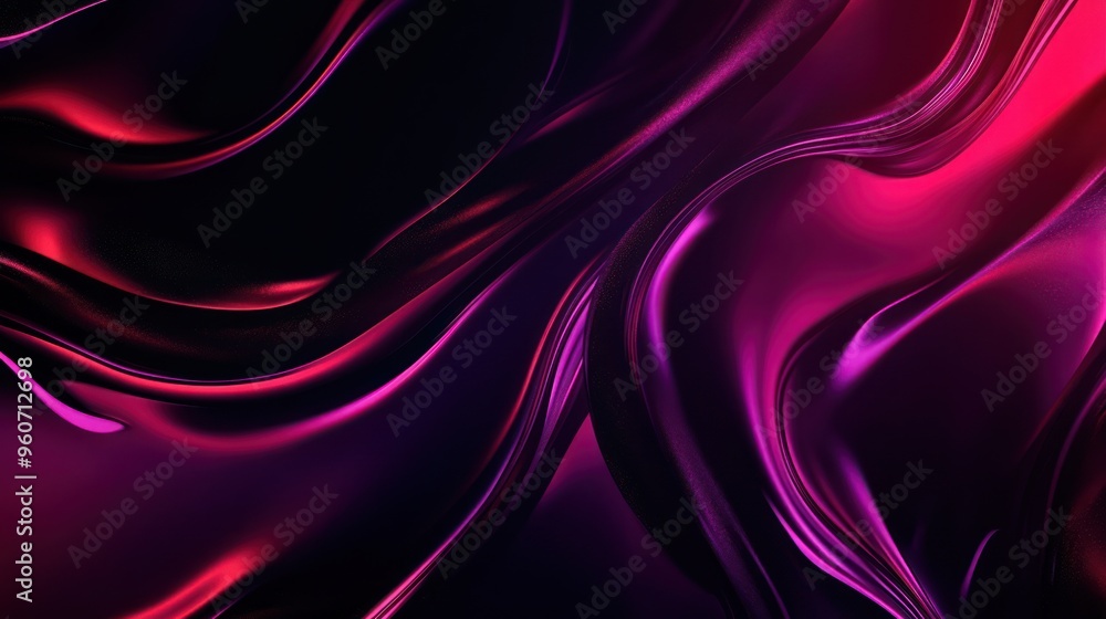 Obraz premium Abstract flowing fabric in shades of deep pink and purple, creating a dynamic and alluring visual.