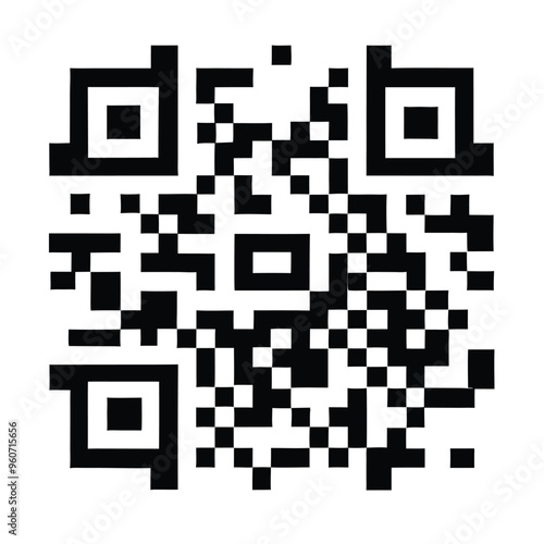 QR code vector illustration silhouette, isolated white background, 