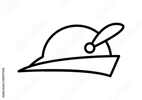Icono negro de gorro o sombrero alemán para